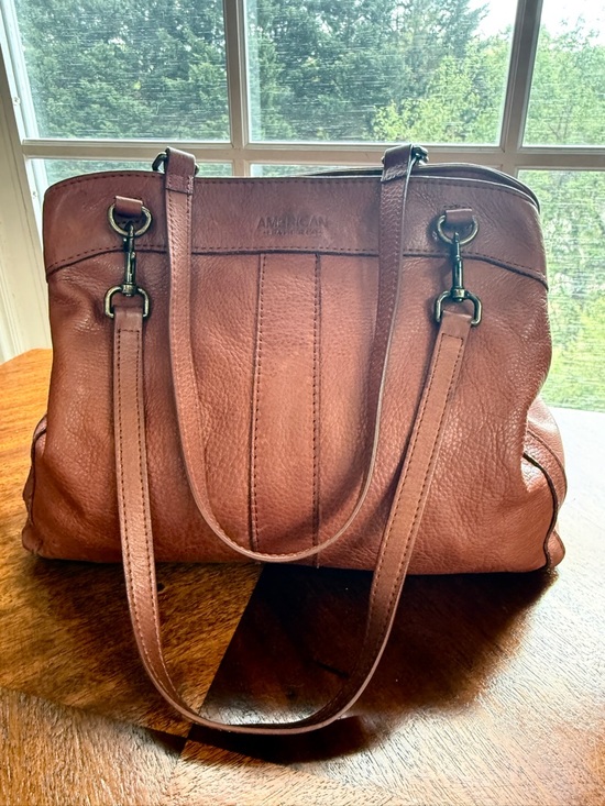 American Leather Co. Handbags - American Leather Company Triple Entry Leather Satchel
